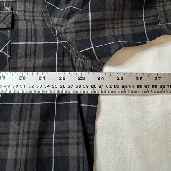 Projek RAW Men's Plaid Short‎ Sleeve Button Up Casual Dress Shirt Gray/Black XL - Picture 13 of 16